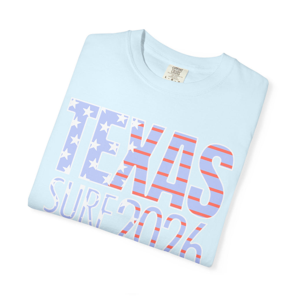 Texas Surf 2026 T-Shirt — American Flag Retro Beach Tee