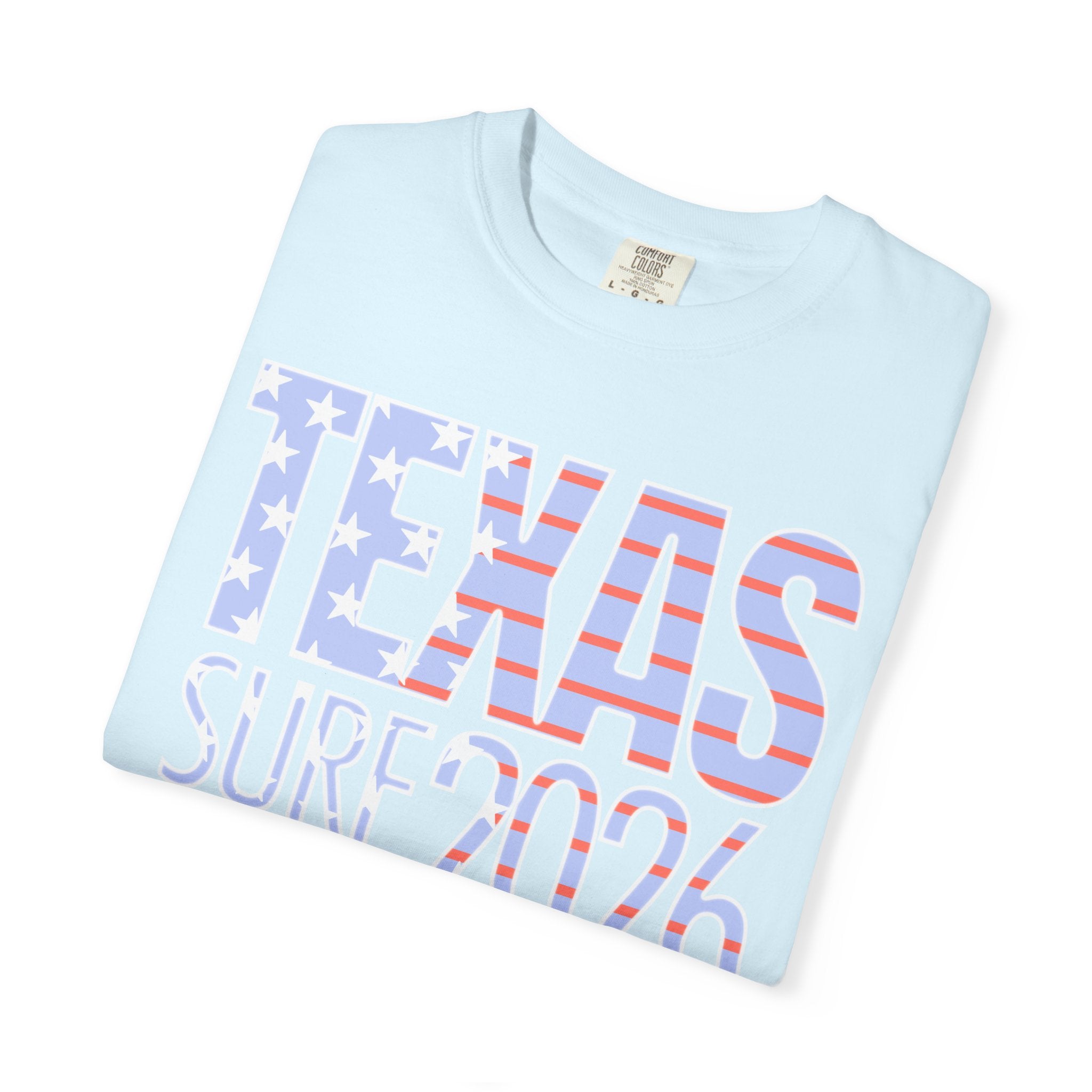 Texas Surf 2026 T-Shirt — American Flag Retro Beach Tee