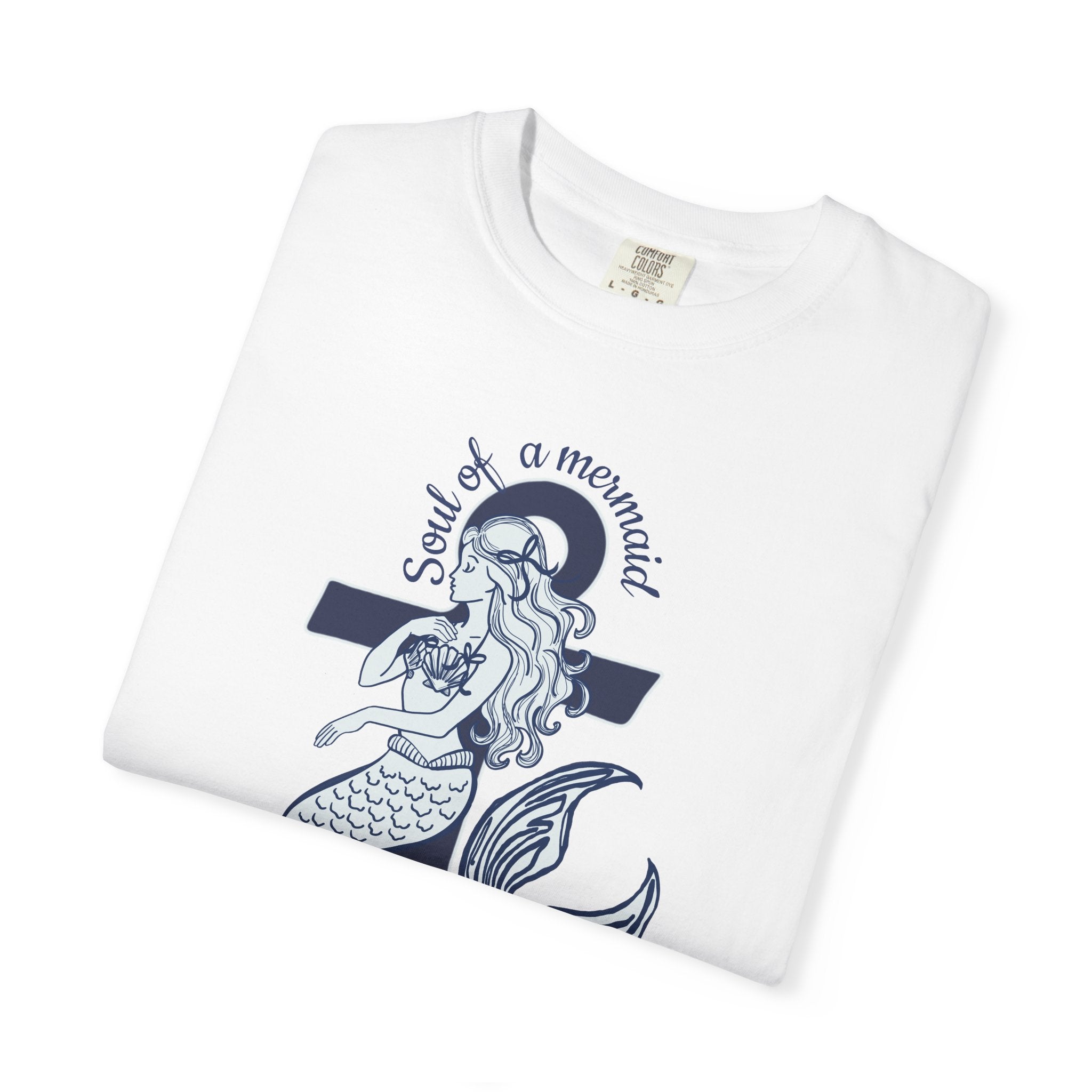 Mermaid & Anchor Graphic T-Shirt — "Soul of a Mermaid, Mouth of a Sailor"