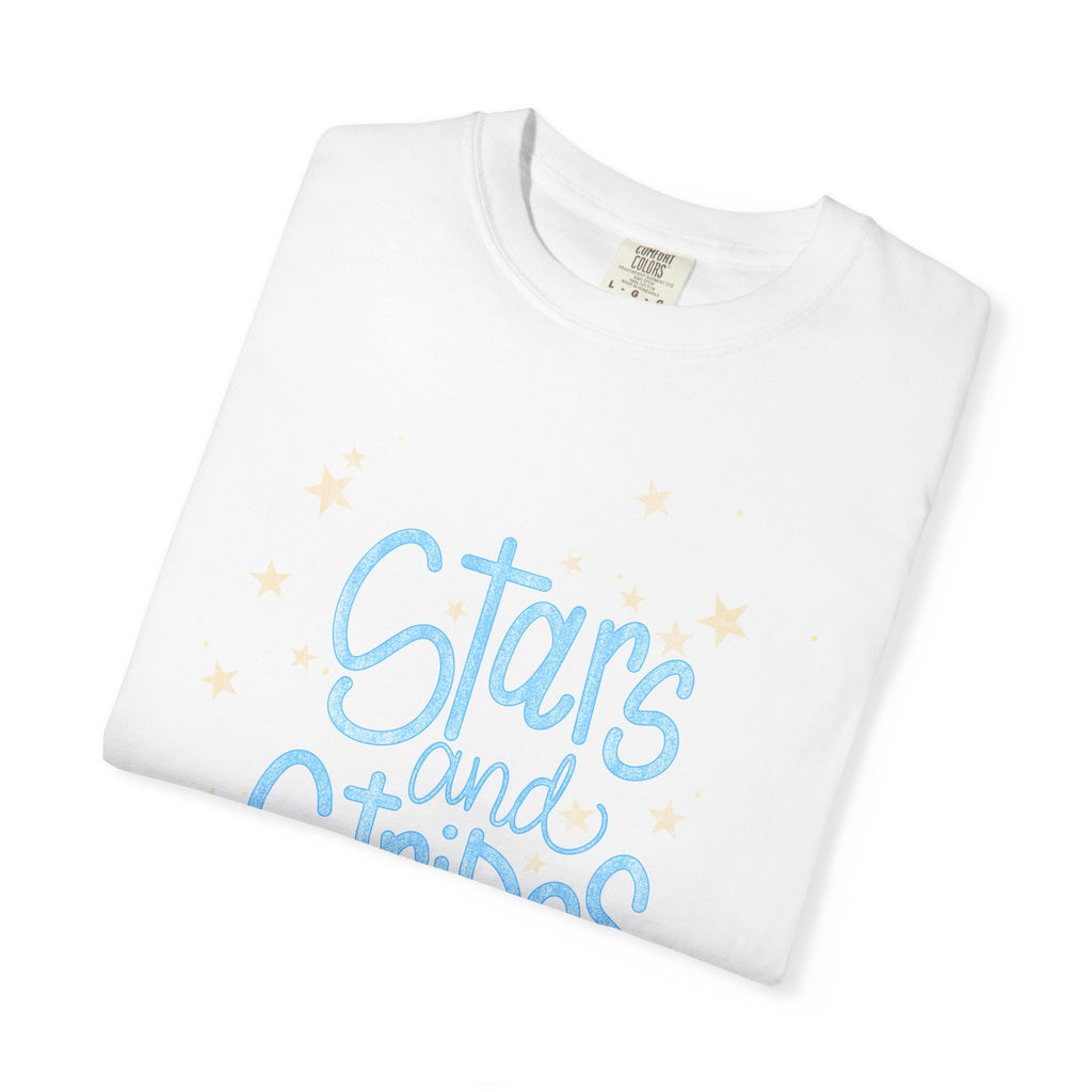 Stars and Stripes T-Shirt — Pastel Script Graphic Tee