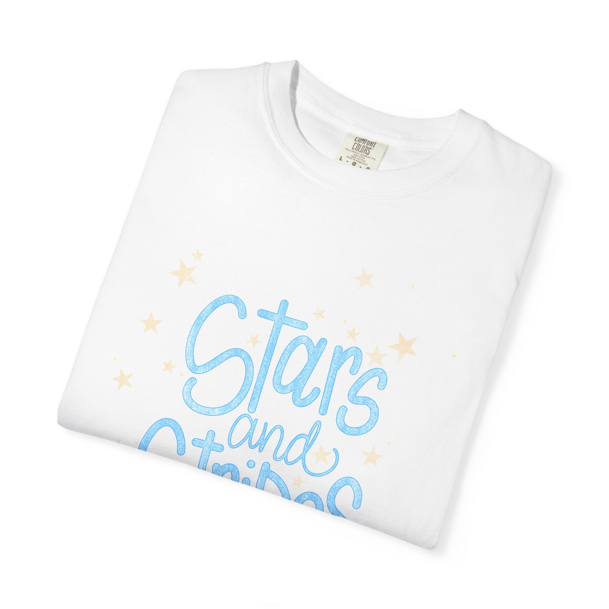 Stars and Stripes T-Shirt — Pastel Script Graphic Tee