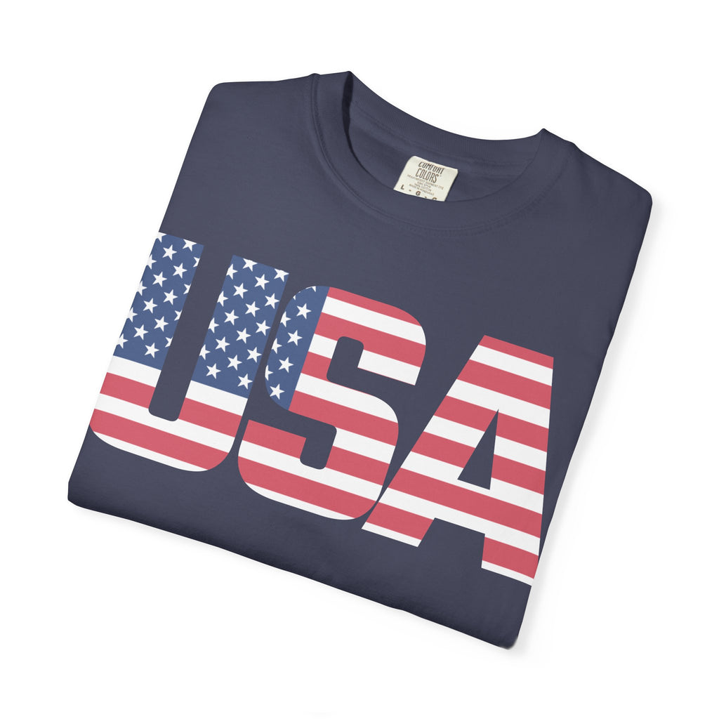 USA Flag Graphic T-Shirt — Patriotic Fourth of July Tee