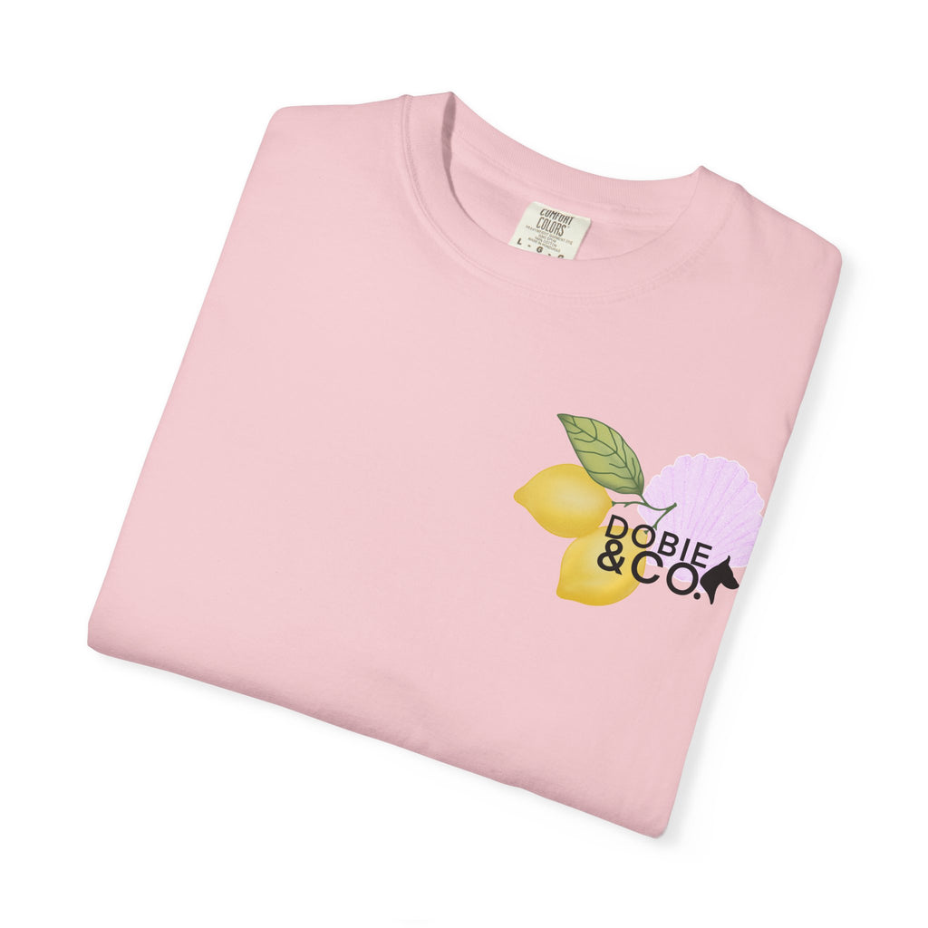 Surf Lemon Graphic T-Shirt — Vintage Surfboard & Floral Beach Tee