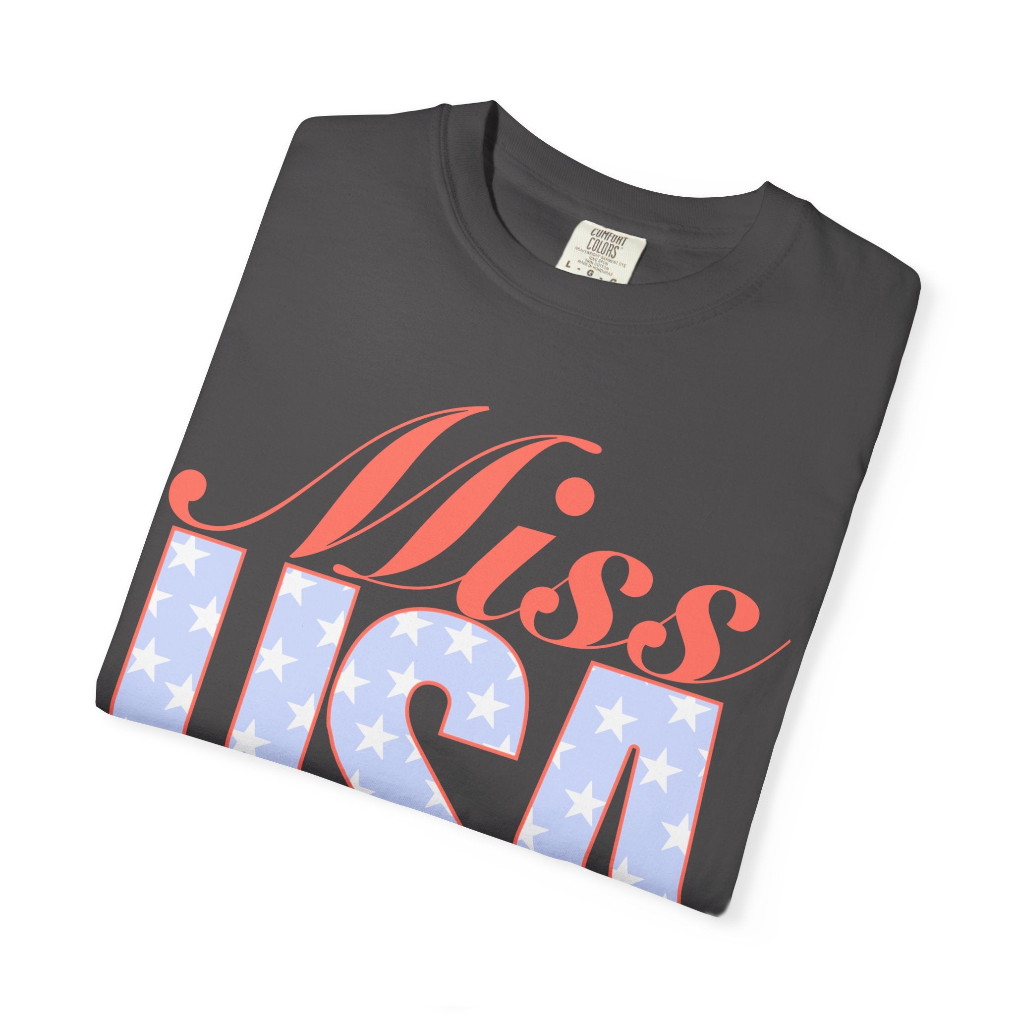 Miss USA Graphic T‑Shirt — Patriotic Stars & Stripes Tee for 4th of July