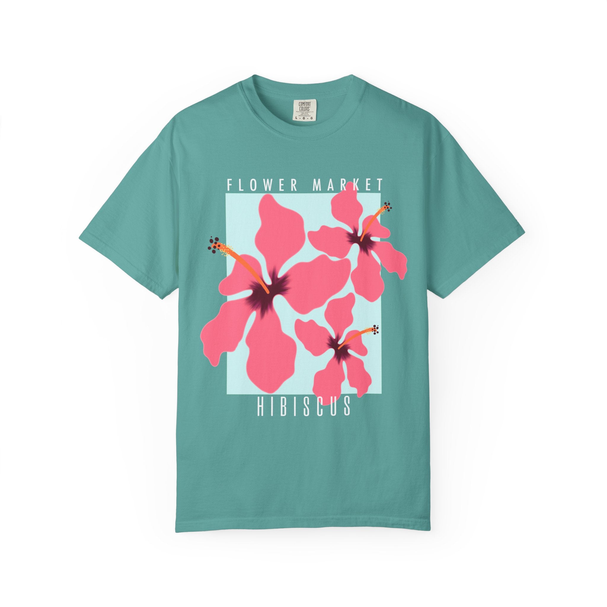 Hibiscus Floral Tee — Pink Tropical Flower Graphic T-Shirt