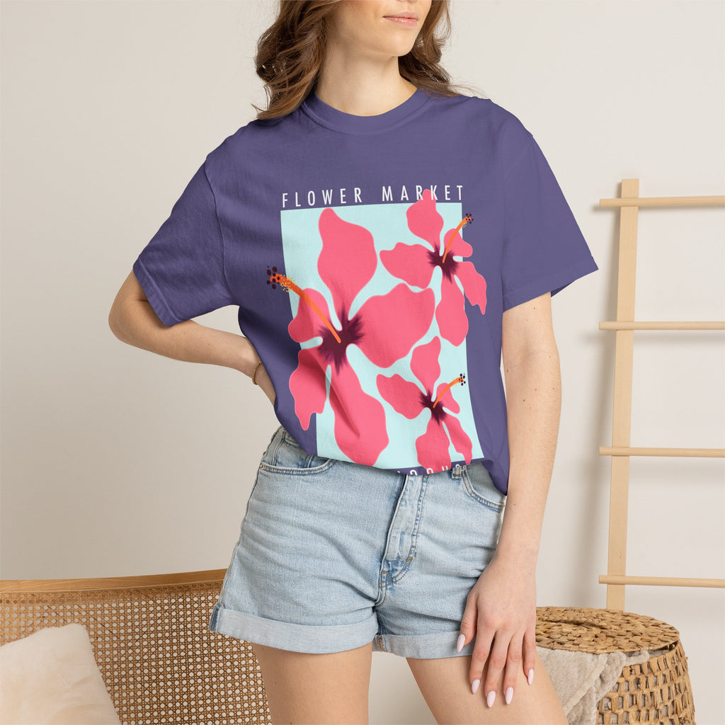 Hibiscus Floral Tee — Pink Tropical Flower Graphic T-Shirt