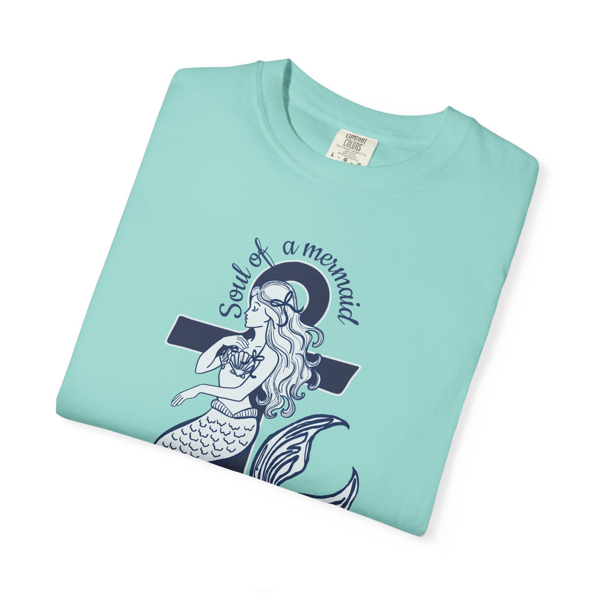 Mermaid & Anchor Graphic T-Shirt — "Soul of a Mermaid, Mouth of a Sailor"