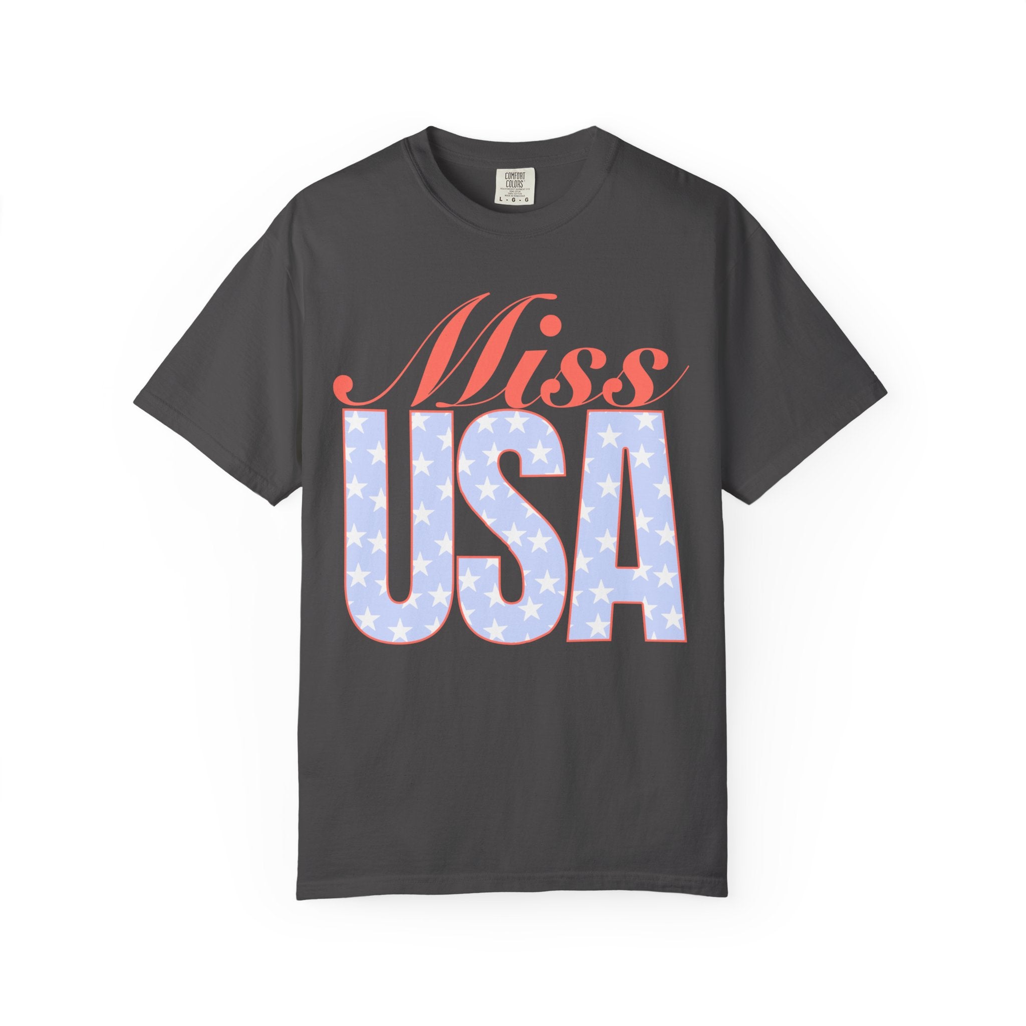 Miss USA Graphic T‑Shirt — Patriotic Stars & Stripes Tee for 4th of July