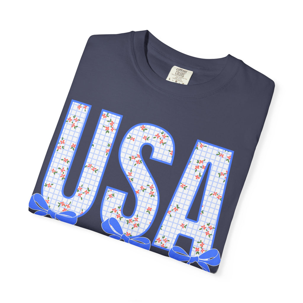 USA Floral Bow T-Shirt