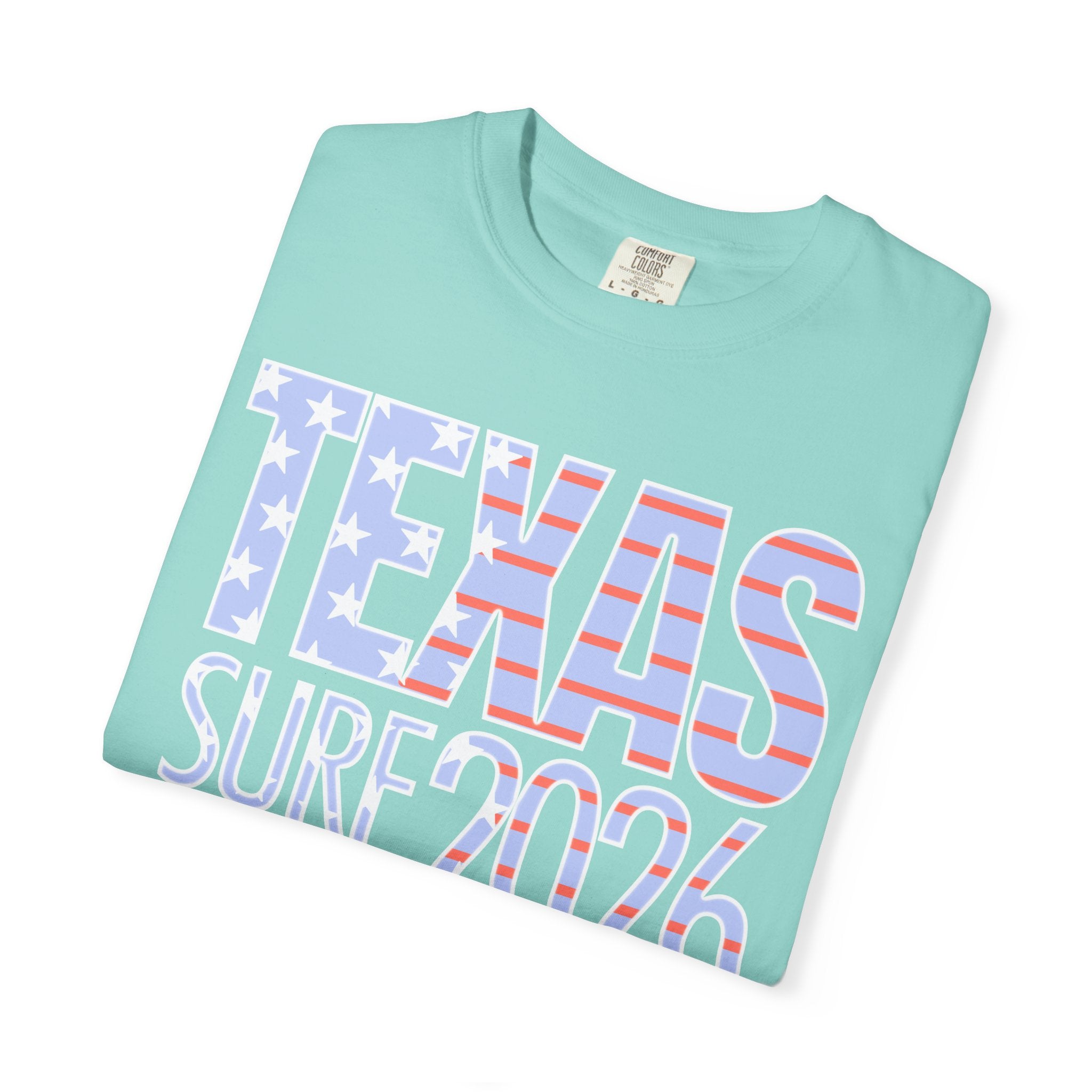 Texas Surf 2026 T-Shirt — American Flag Retro Beach Tee