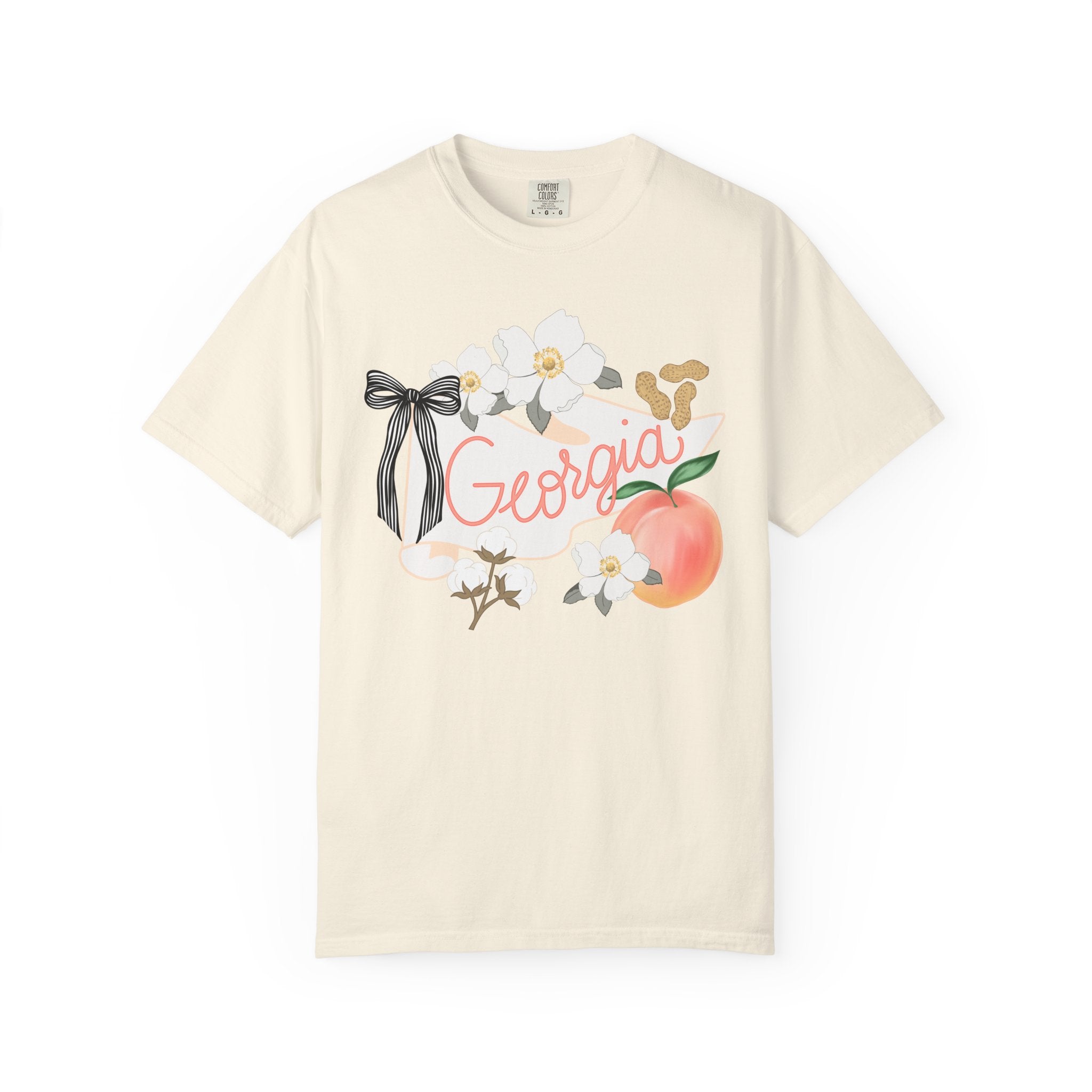 Georgia T-Shirt - Peach Floral and Peanuts