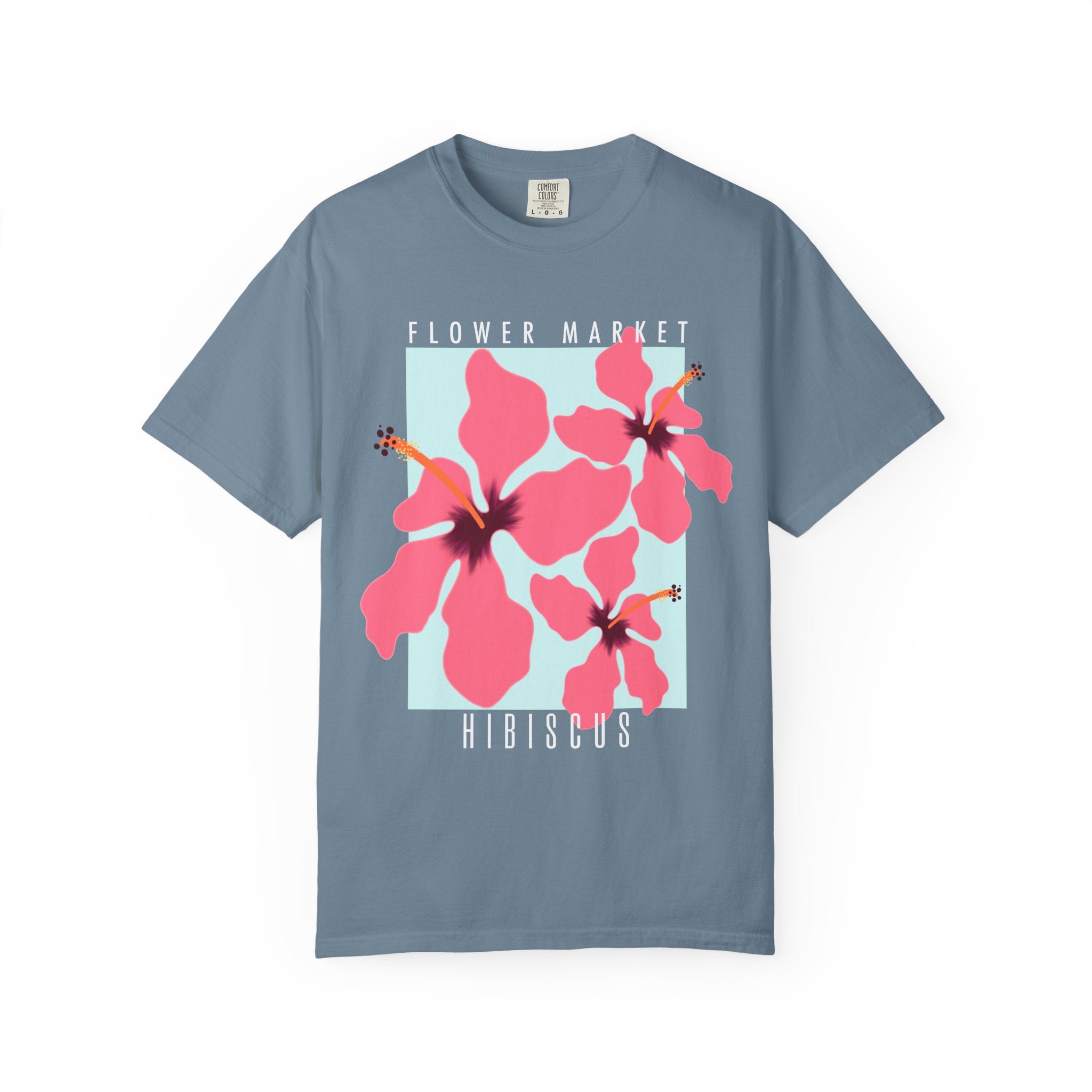 Hibiscus Floral Tee — Pink Tropical Flower Graphic T-Shirt