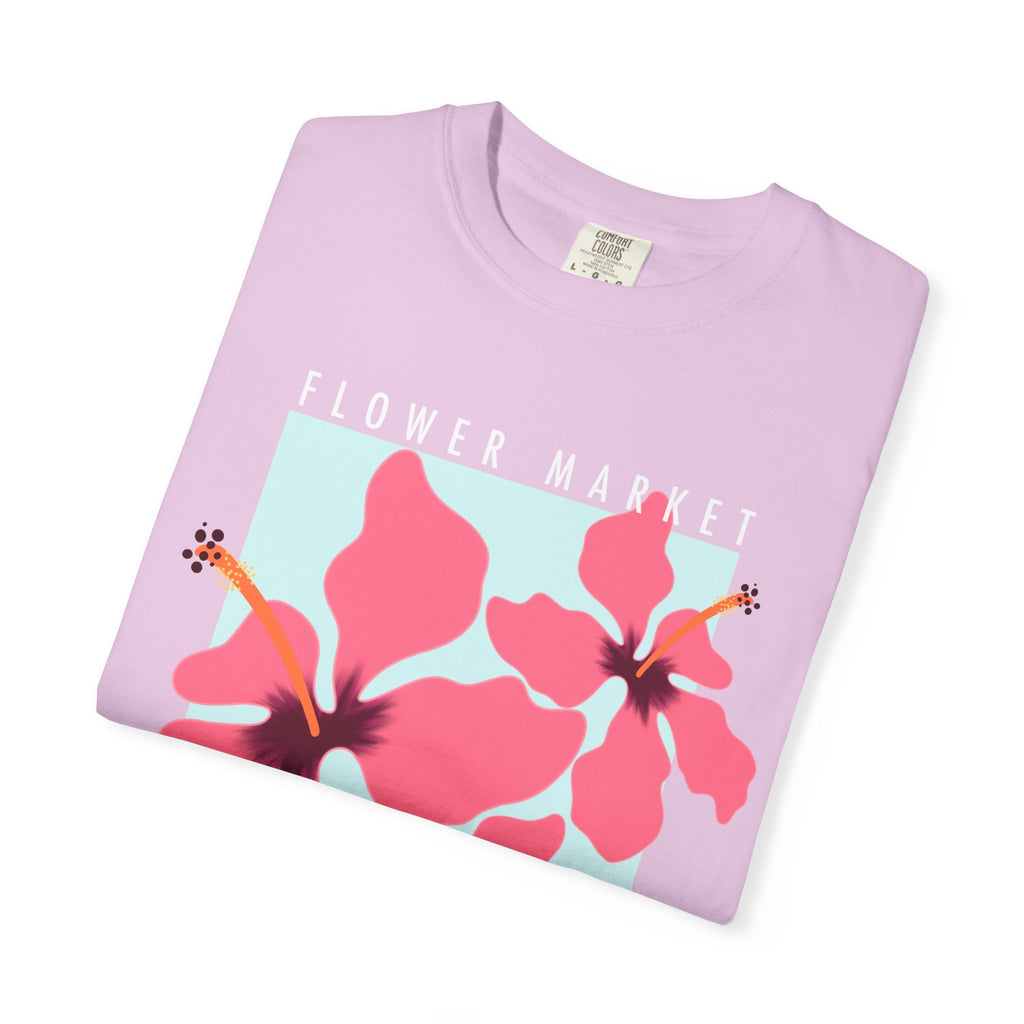 Hibiscus Floral Tee — Pink Tropical Flower Graphic T-Shirt