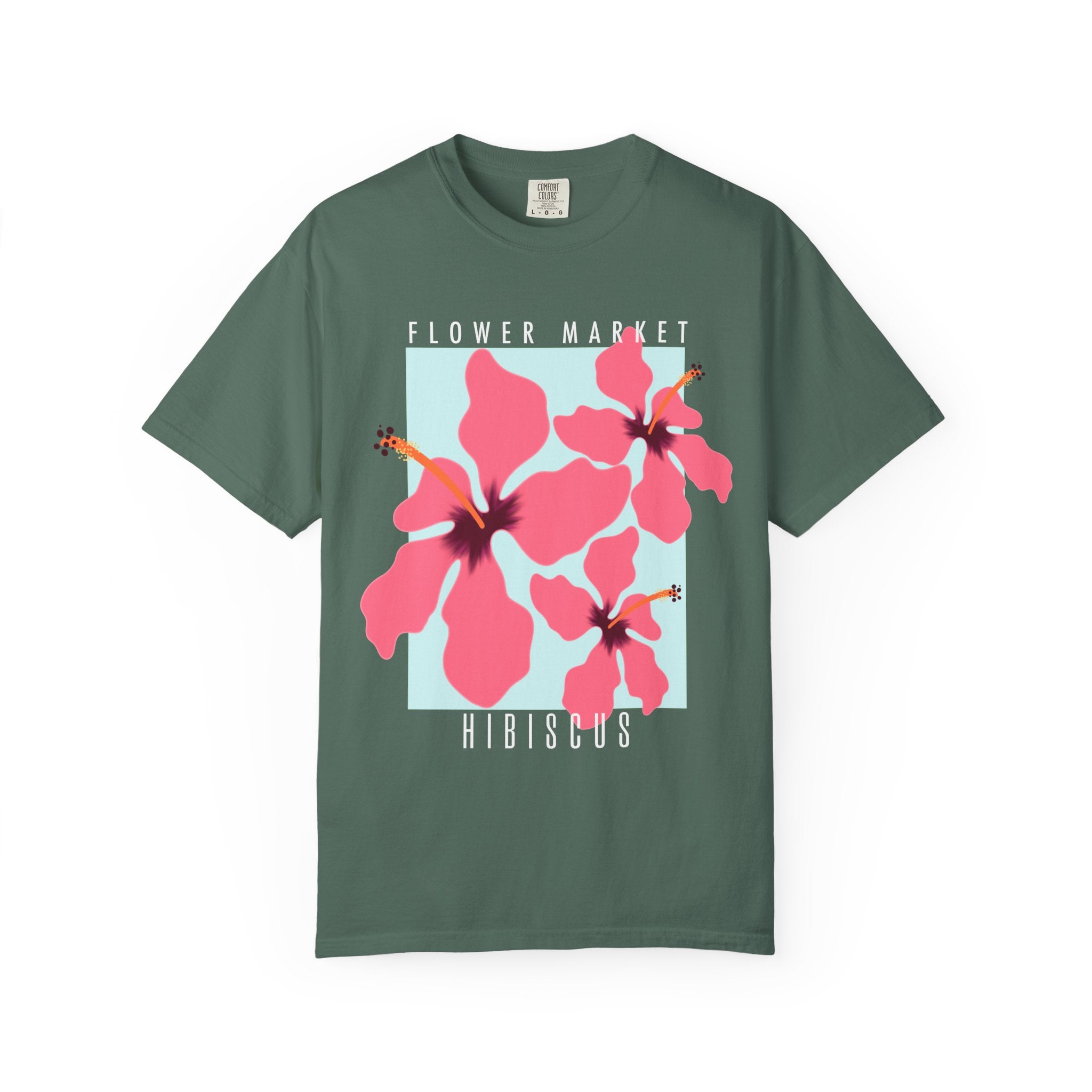 Hibiscus Floral Tee — Pink Tropical Flower Graphic T-Shirt