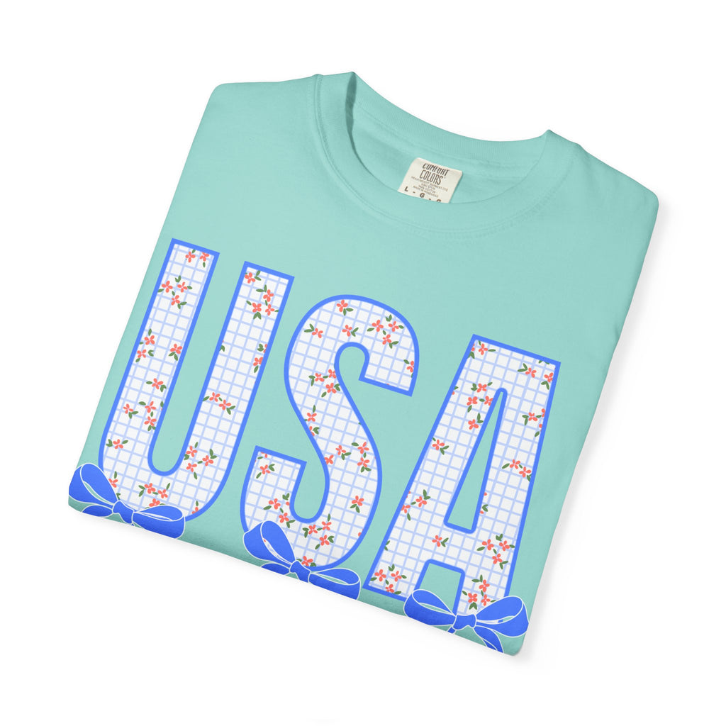 USA Floral Bow T-Shirt