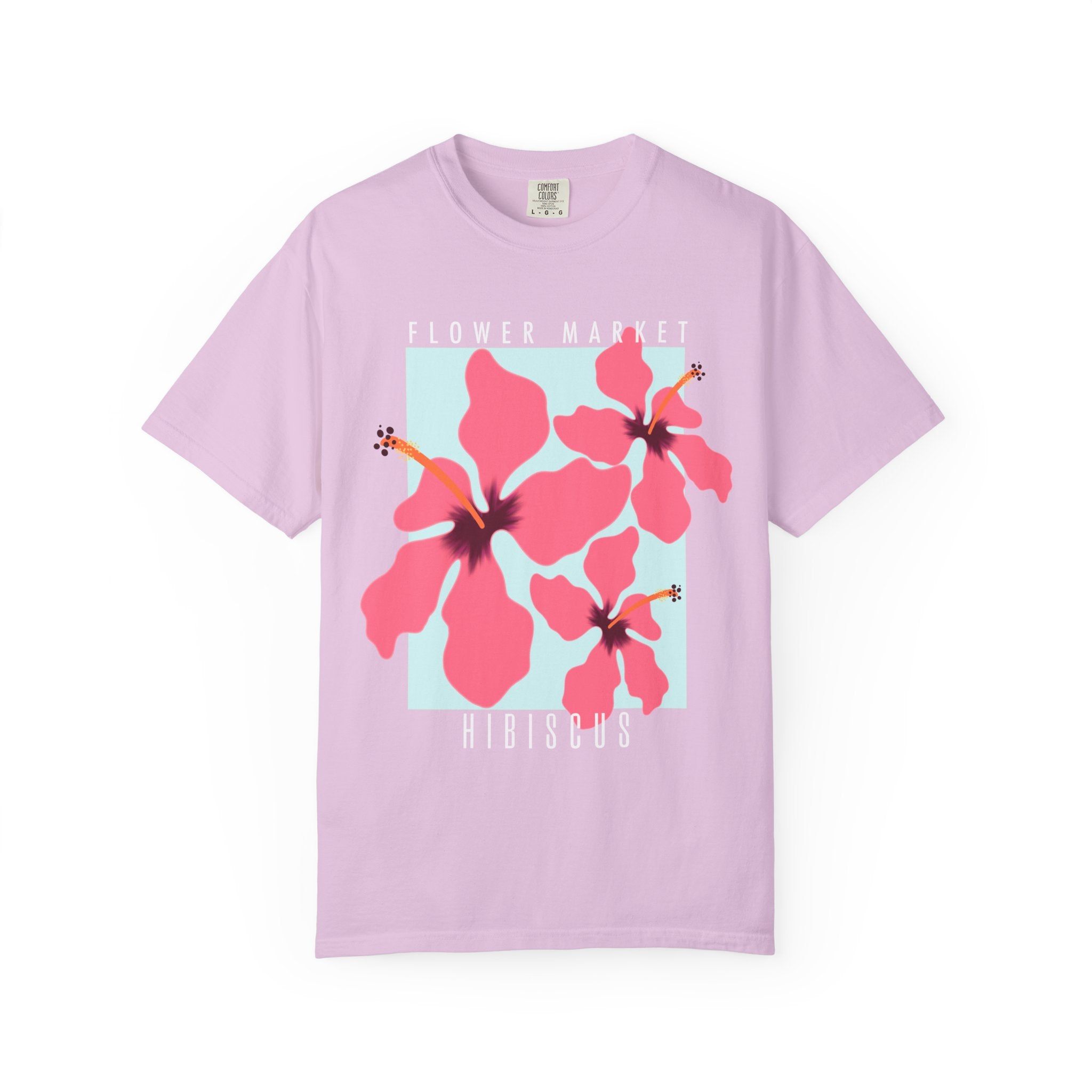 Hibiscus Floral Tee — Pink Tropical Flower Graphic T-Shirt