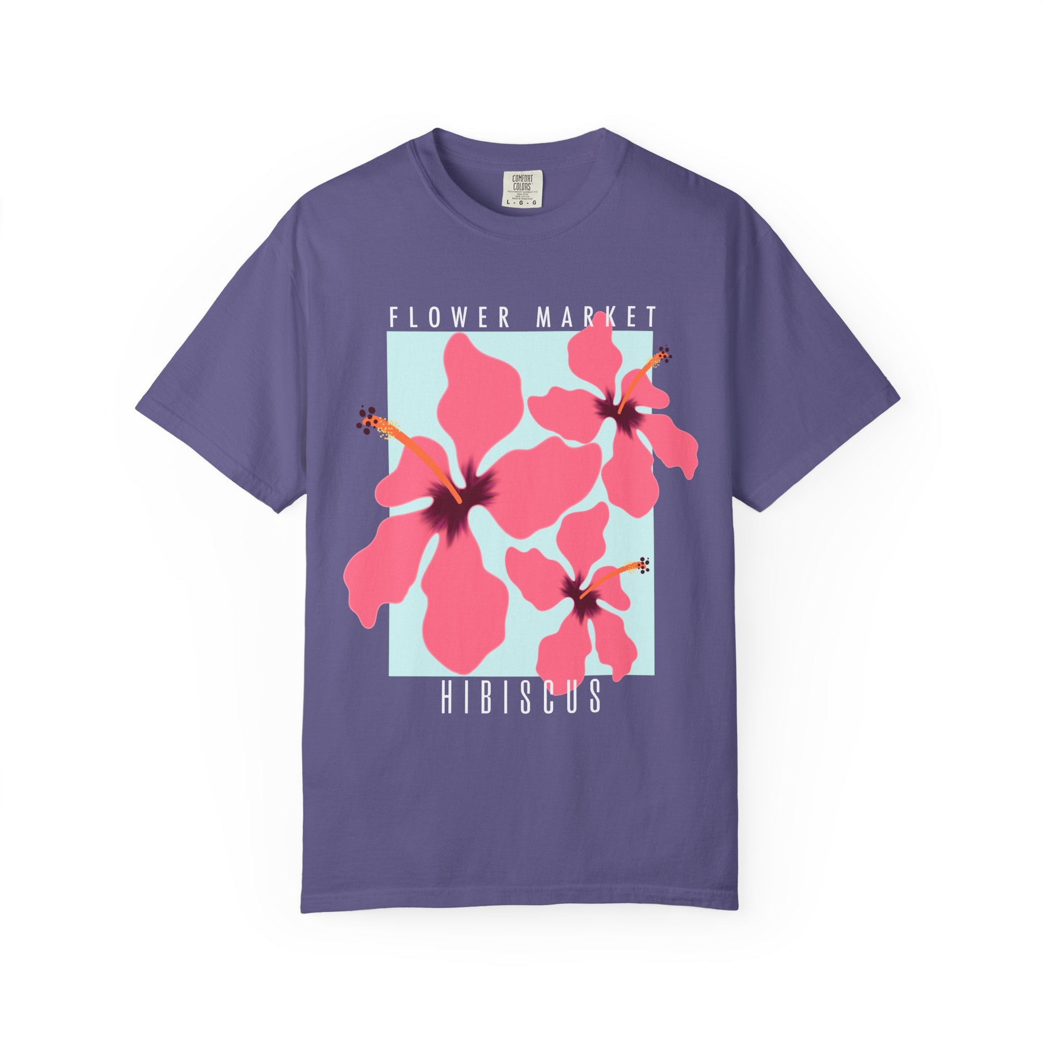 Hibiscus Floral Tee — Pink Tropical Flower Graphic T-Shirt