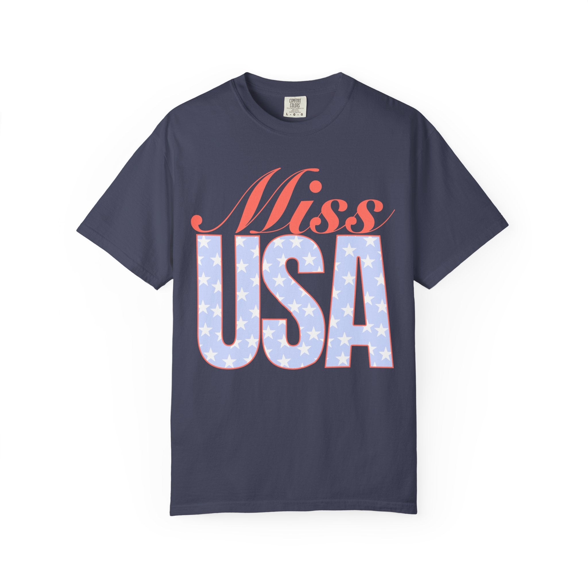Miss USA Graphic T‑Shirt — Patriotic Stars & Stripes Tee for 4th of July