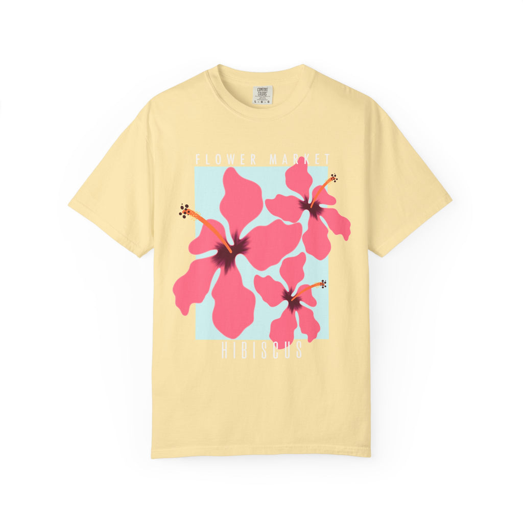 Hibiscus Floral Tee — Pink Tropical Flower Graphic T-Shirt
