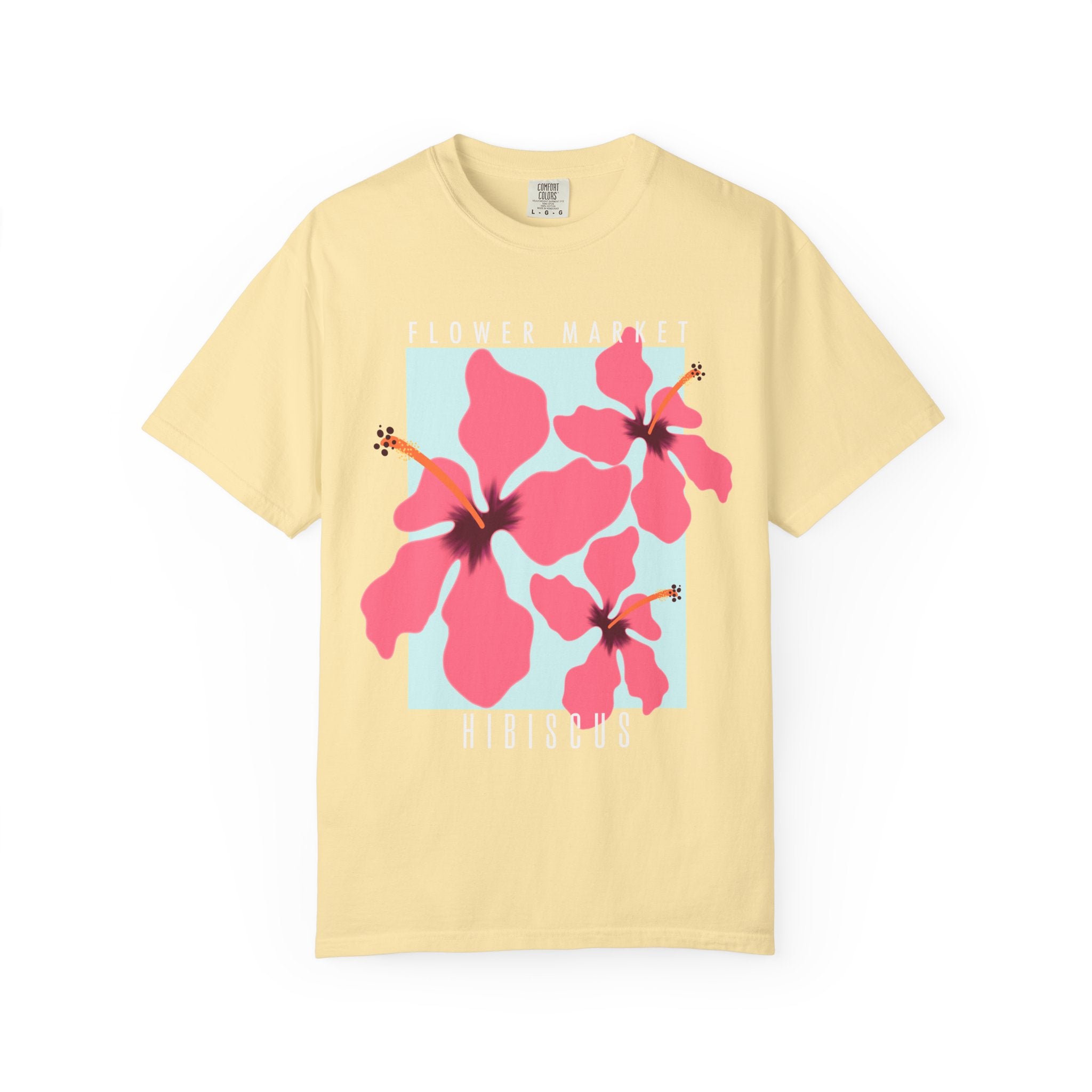 Hibiscus Floral Tee — Pink Tropical Flower Graphic T-Shirt