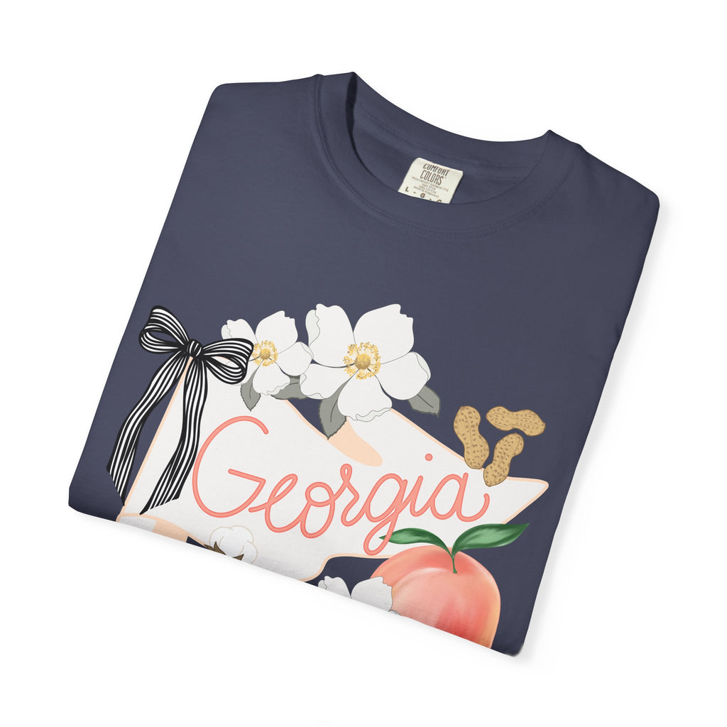 Georgia T-Shirt - Peach Floral and Peanuts