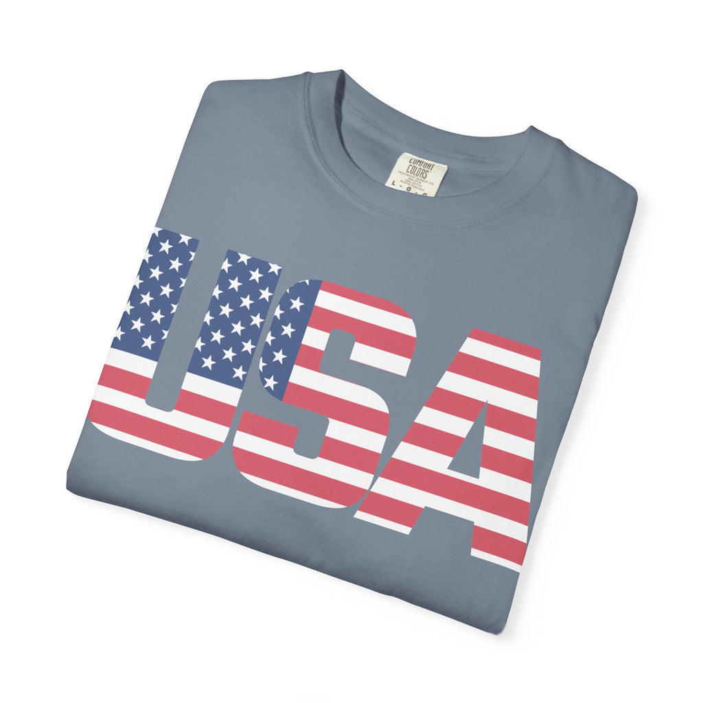 USA Flag Graphic T-Shirt — Patriotic Fourth of July Tee