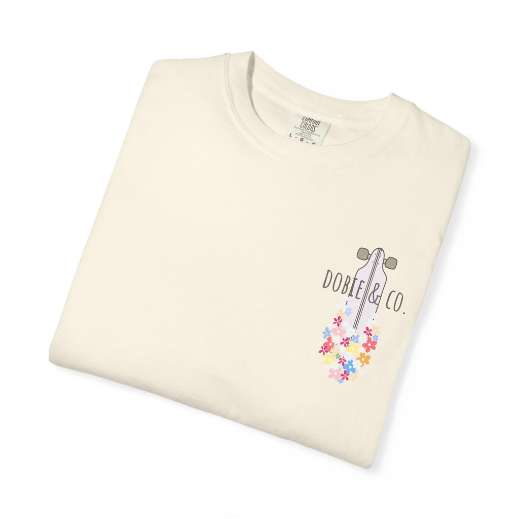 Ride or Die Skateboard T-Shirt — Floral Longboard Tee