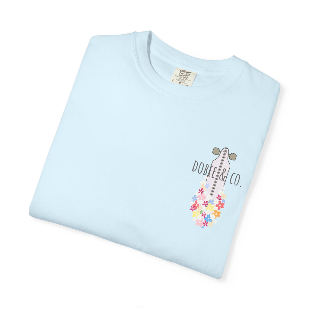 Ride or Die Skateboard T-Shirt — Floral Longboard Tee