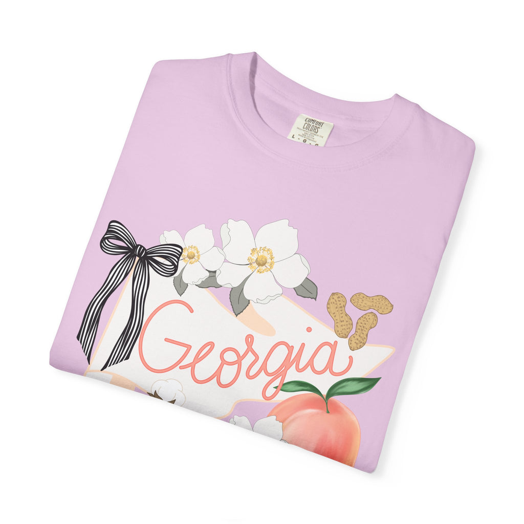 Georgia T-Shirt - Peach Floral and Peanuts