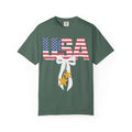 Patriotic USA Bow T-Shirt — American Flag Stars Graphic Tee for 4th of July