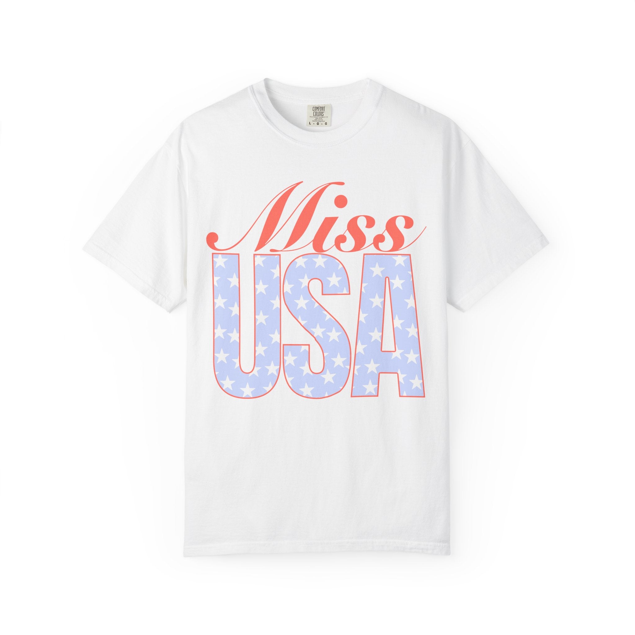 Miss USA Graphic T‑Shirt — Patriotic Stars & Stripes Tee for 4th of July