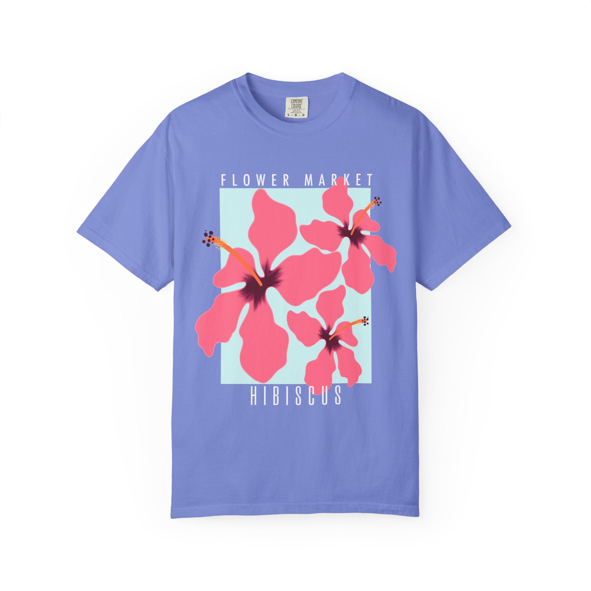 Hibiscus Floral Tee — Pink Tropical Flower Graphic T-Shirt