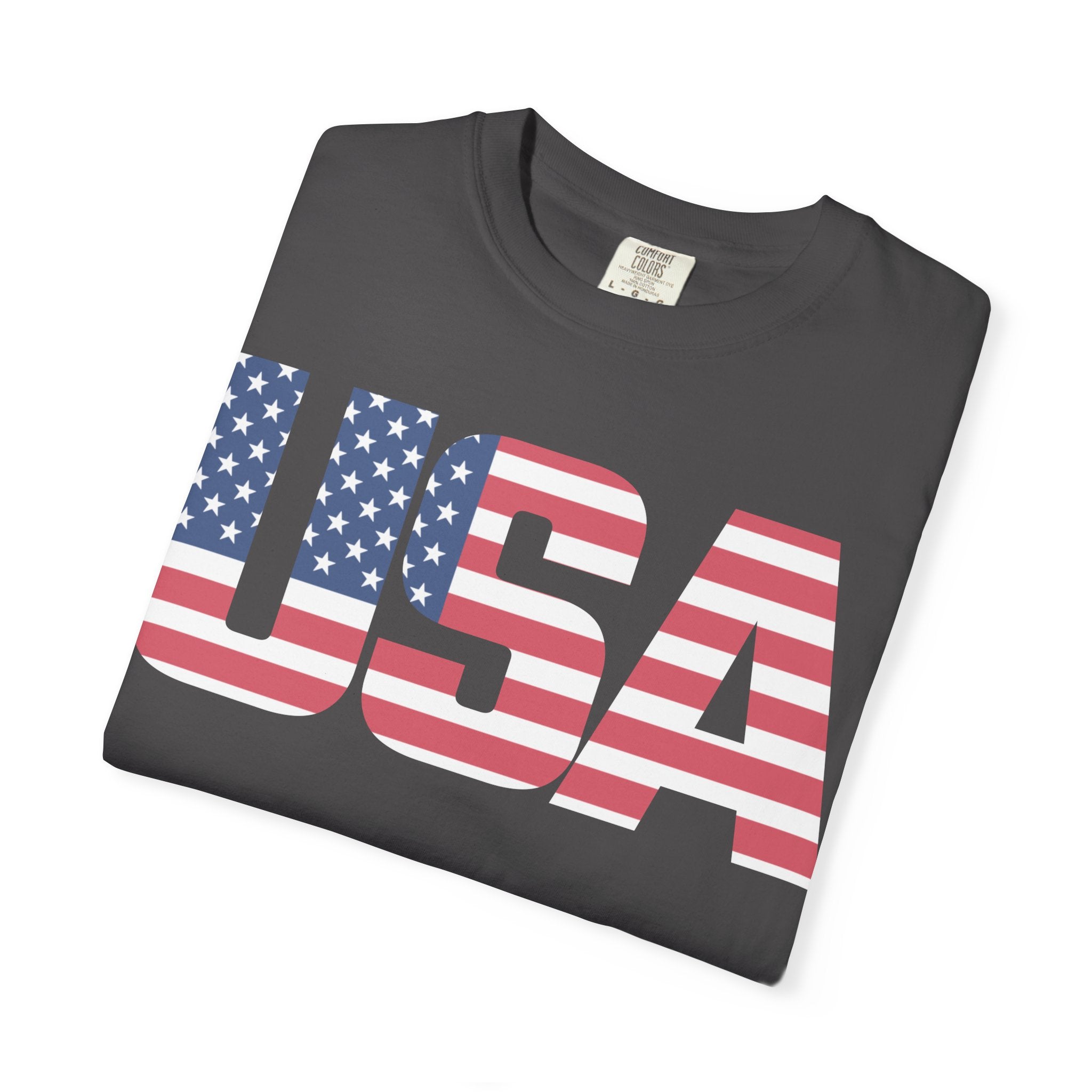 USA Flag Graphic T-Shirt — Patriotic Fourth of July Tee