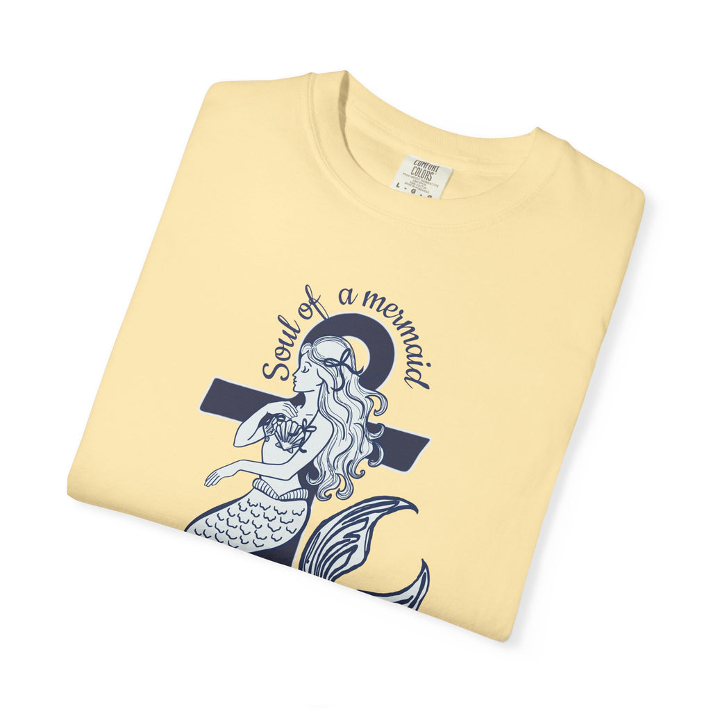 Mermaid & Anchor Graphic T-Shirt — "Soul of a Mermaid, Mouth of a Sailor"