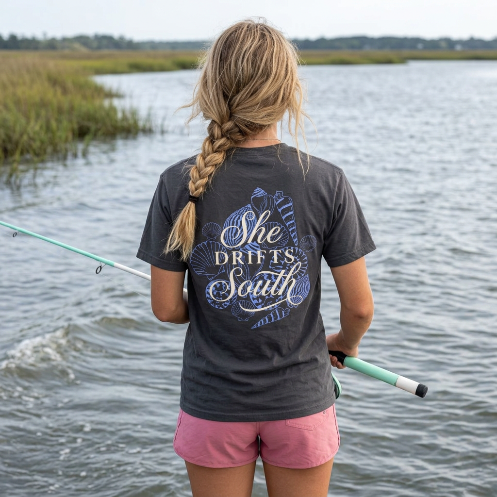 "She Drifts South" Pastel Nautical Tee - T-shirt