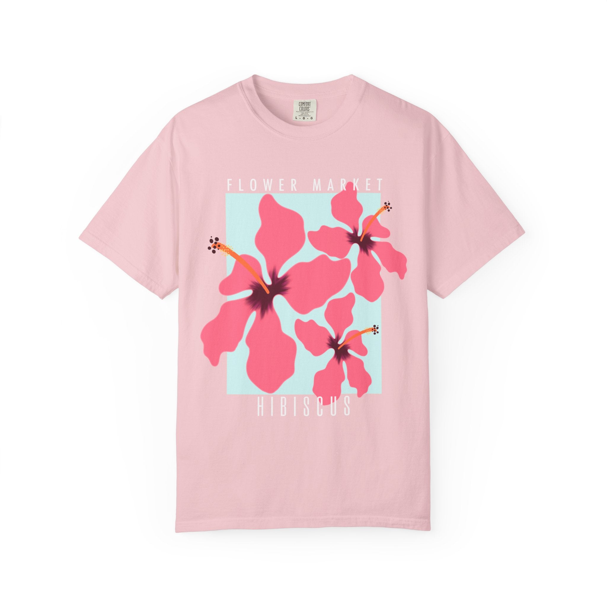 Hibiscus Floral Tee — Pink Tropical Flower Graphic T-Shirt