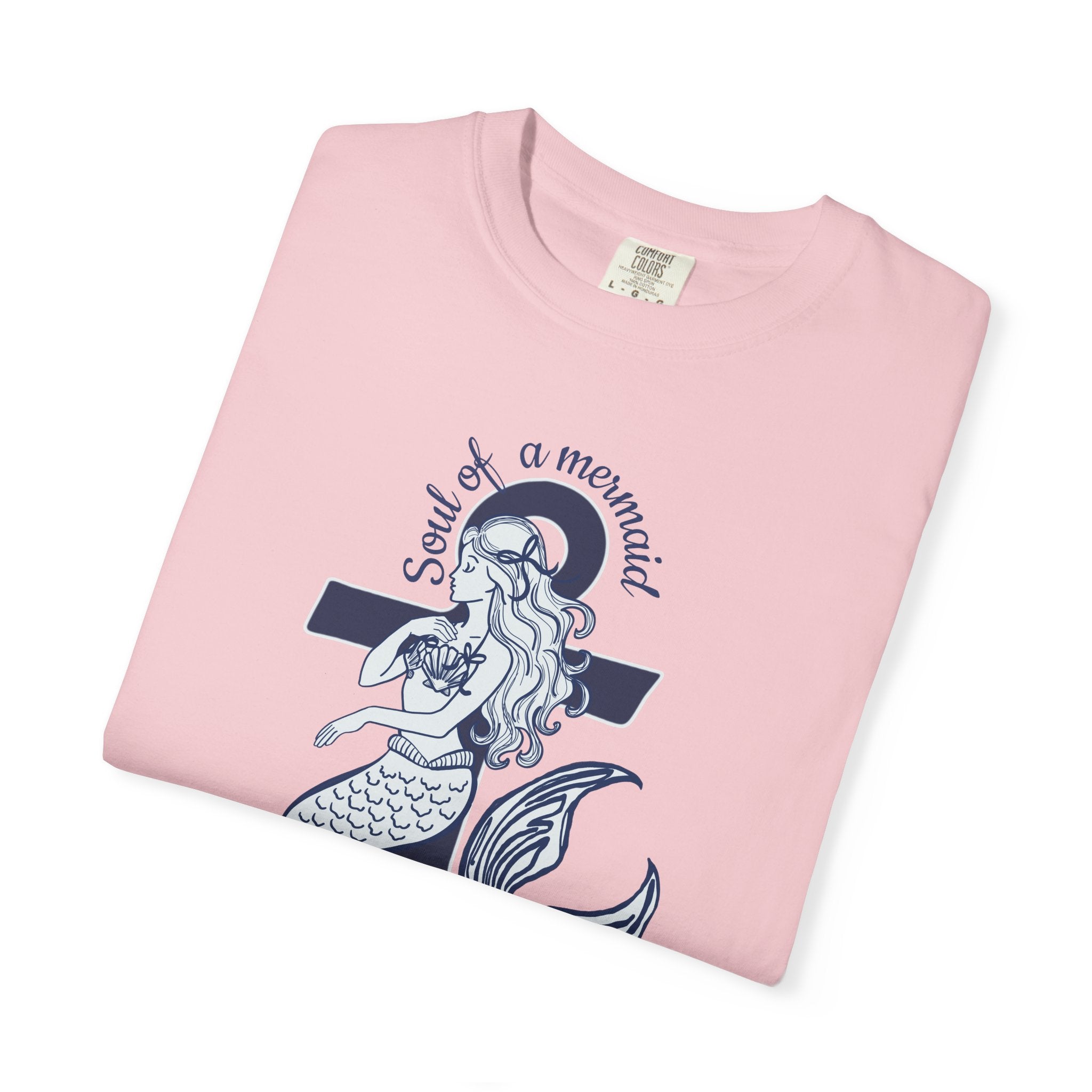 Mermaid & Anchor Graphic T-Shirt — "Soul of a Mermaid, Mouth of a Sailor"