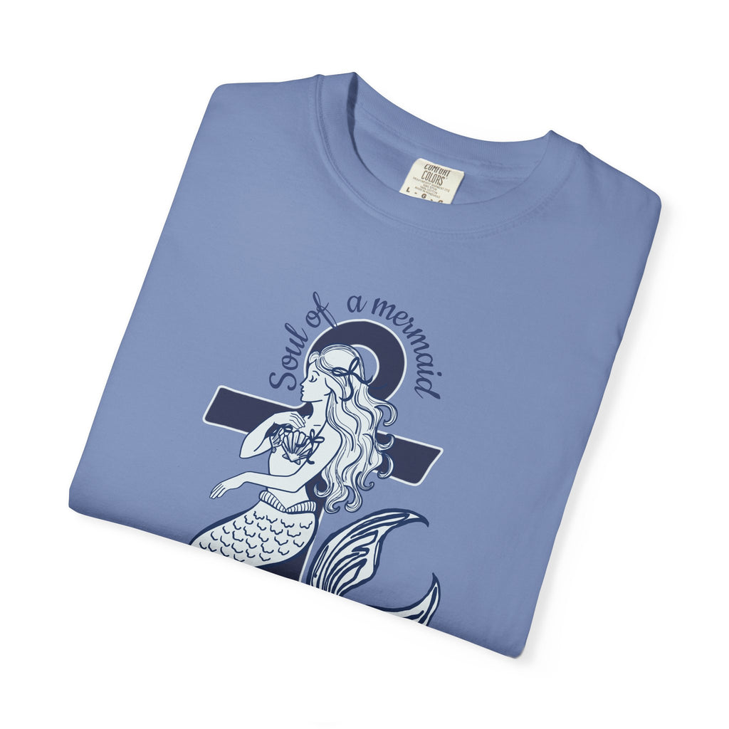 Mermaid & Anchor Graphic T-Shirt — "Soul of a Mermaid, Mouth of a Sailor"
