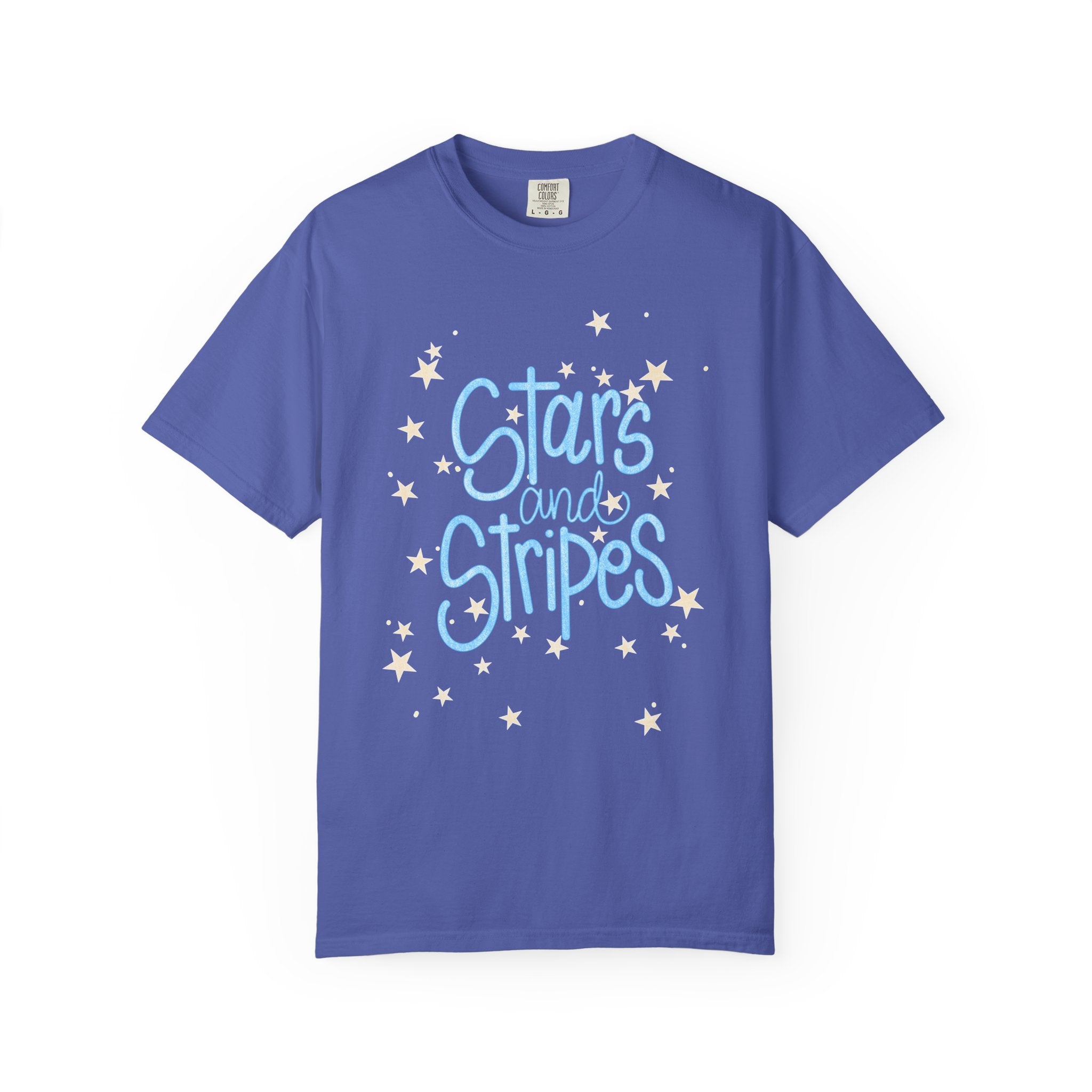 Stars and Stripes T-Shirt — Pastel Script Graphic Tee