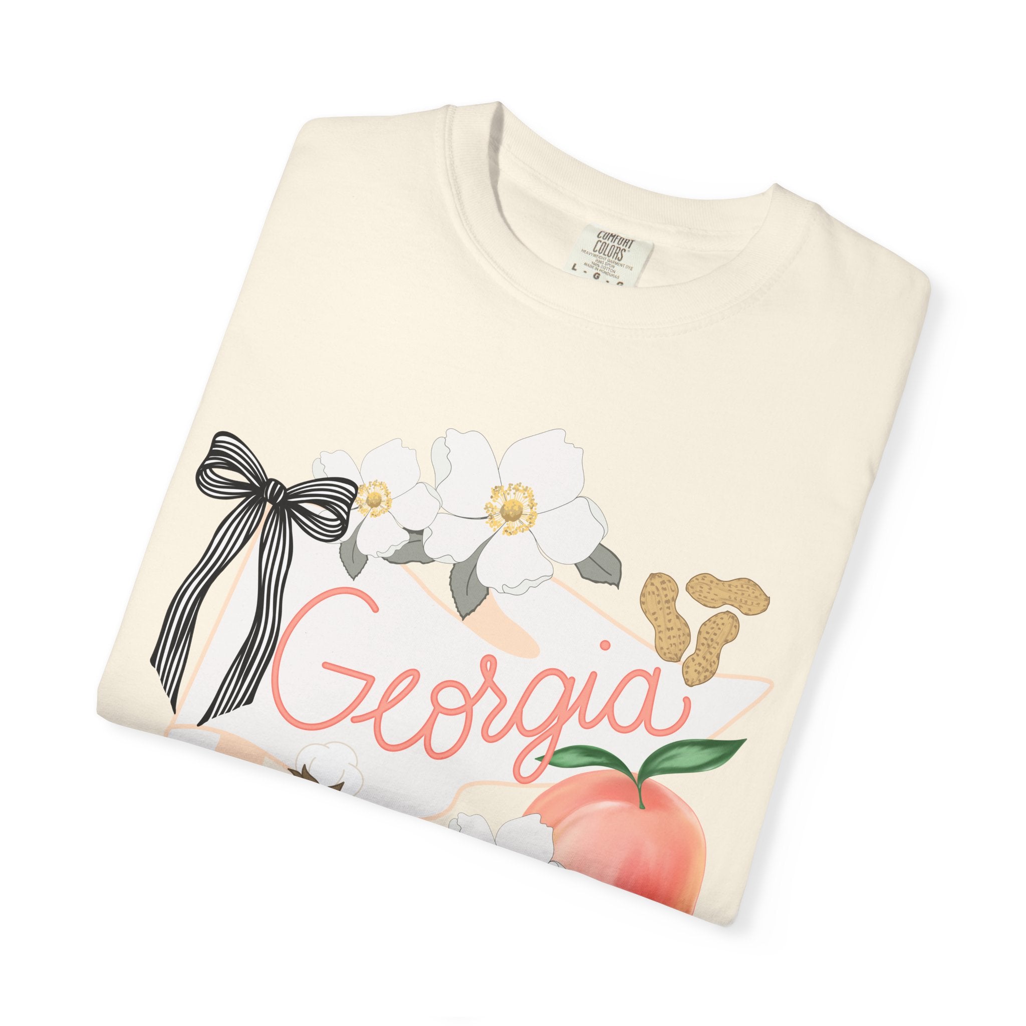 Georgia T-Shirt - Peach Floral and Peanuts