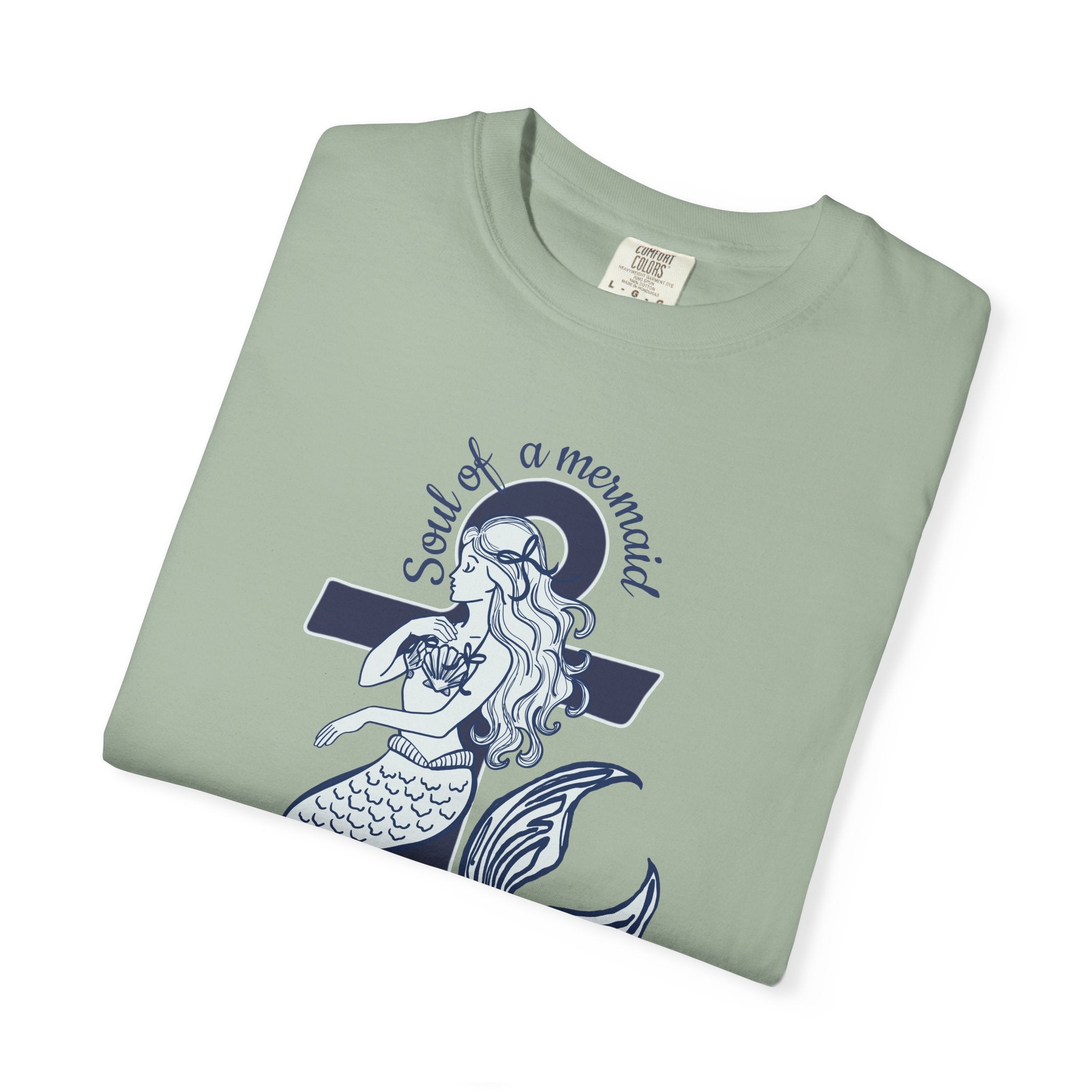 Mermaid & Anchor Graphic T-Shirt — "Soul of a Mermaid, Mouth of a Sailor"