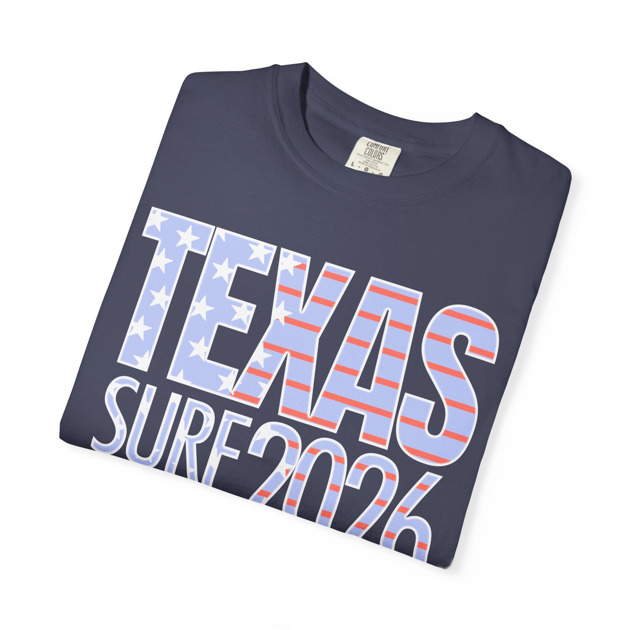 Texas Surf 2026 T-Shirt — American Flag Retro Beach Tee