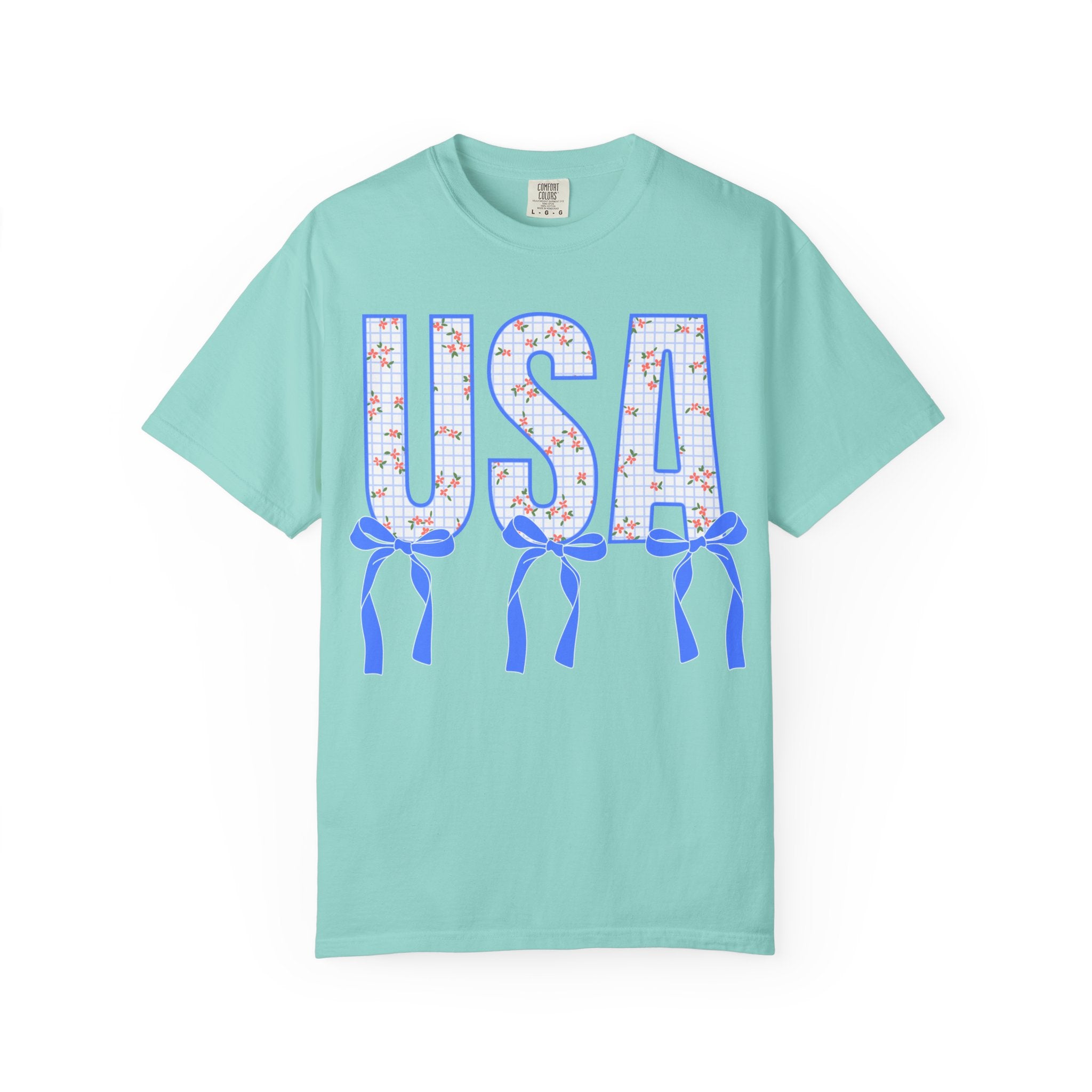 USA Floral Bow T-Shirt
