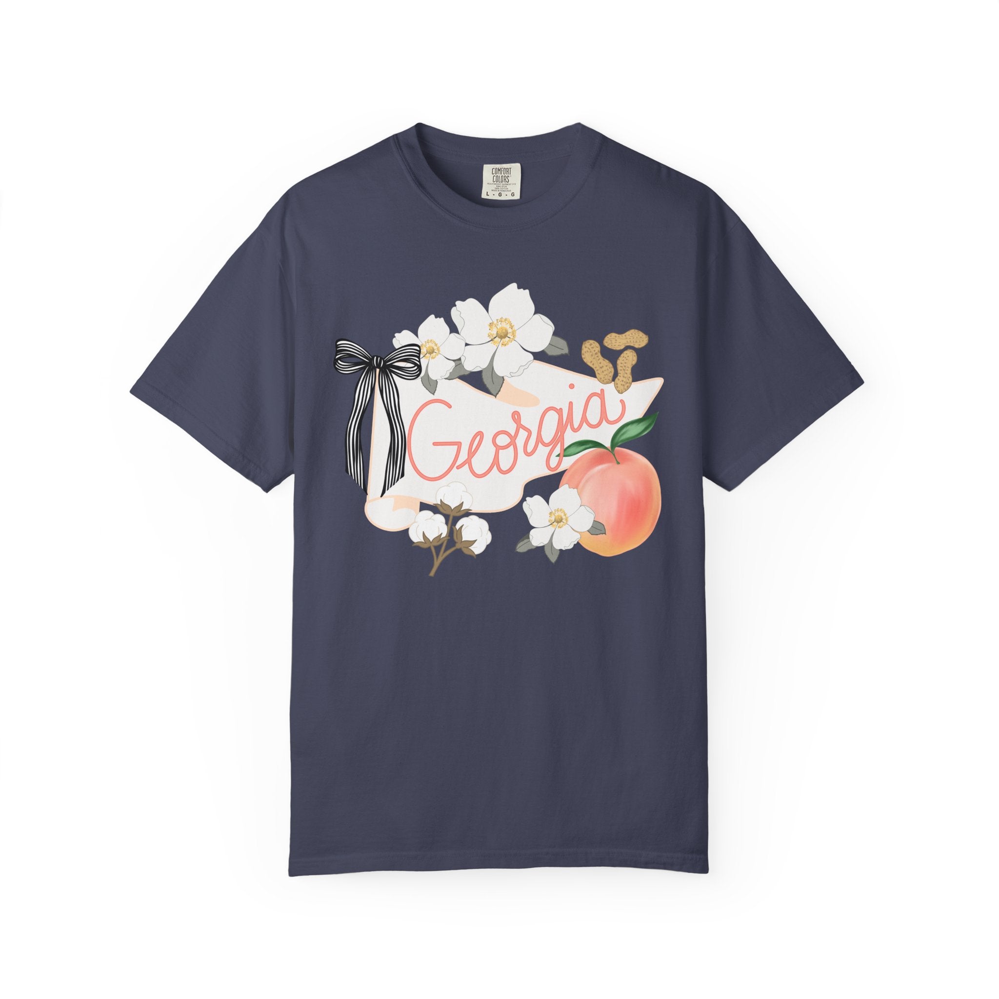 Georgia T-Shirt - Peach Floral and Peanuts
