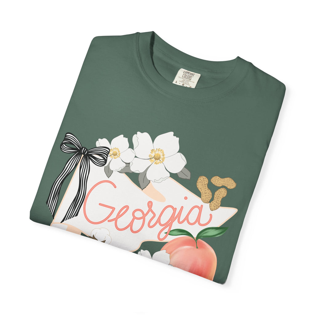 Georgia T-Shirt - Peach Floral and Peanuts