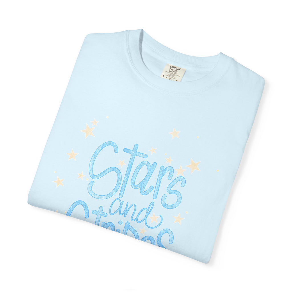 Stars and Stripes T-Shirt — Pastel Script Graphic Tee
