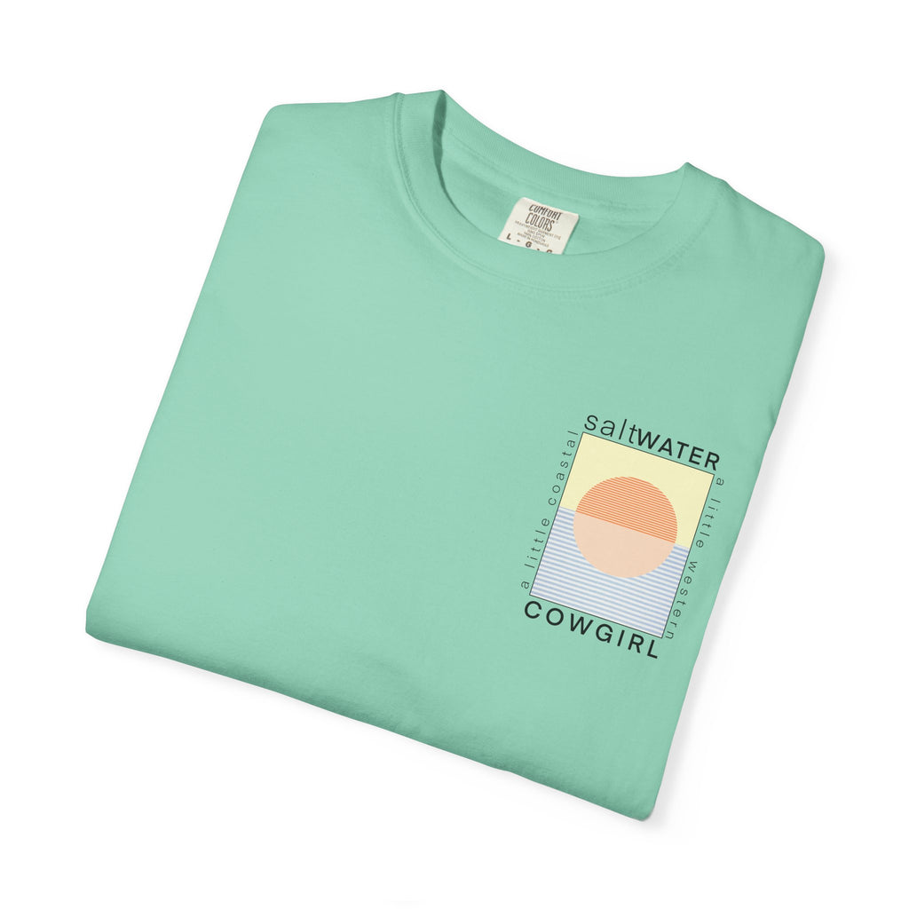 Saltwater Cowgirl T-Shirt — Coastal Sunset Graphic Tee