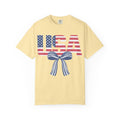 USA Flag Bow T-Shirt — Patriotic 4th of July Tee